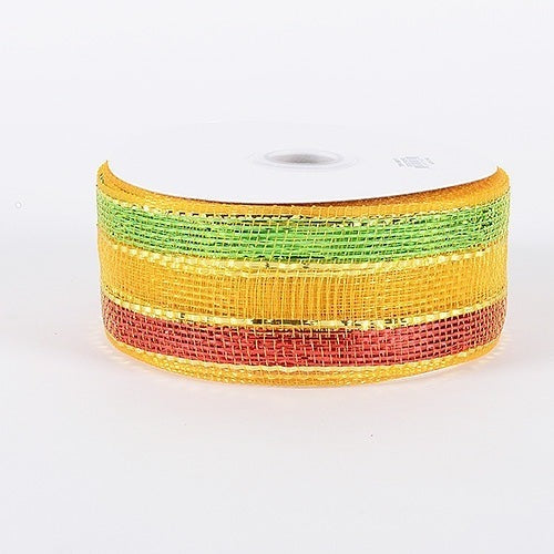 Light Gold - Laser Metallic Mesh Ribbon - ( 2 1/2 Inch x 25 Yards ) BBCrafts.com