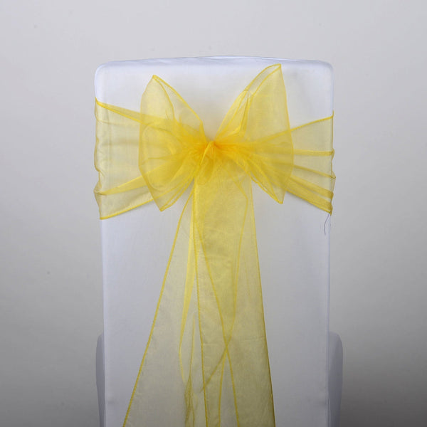 Light Gold - Organza Chair Sash - ( Pack of 10 Piece - 8 inches x 108 inches ) BBCrafts.com