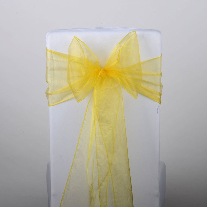 Light Gold - Organza Chair Sash - ( Pack of 10 Piece - 8 inches x 108 inches ) BBCrafts.com