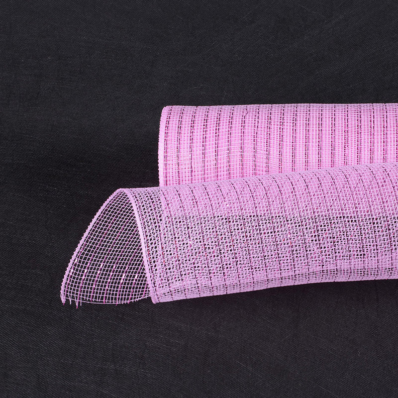 Light Pink - Deco Mesh Wrap Metallic Stripes - ( 21 Inch x 10 Yards ) BBCrafts.com