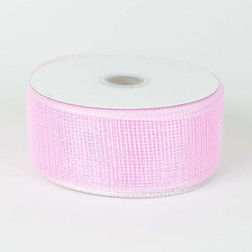 Light Pink - Floral Mesh Ribbon - ( 2 - 1/2 Inch x 25 Yards ) BBCrafts.com
