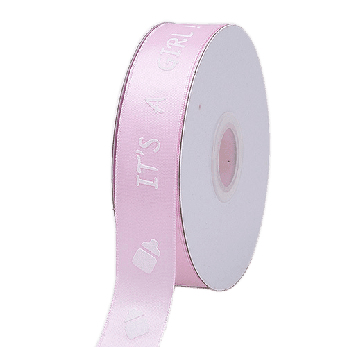 Light Pink IT'S A GIRL! satin Ribbon 7/8''x25yds BBCrafts.com