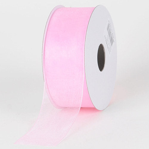 SHEER CHIFFON RIBBON SATIN EDGE 5/8 x 25 YD LIGHT PINK - QUALITY WHOLESALE