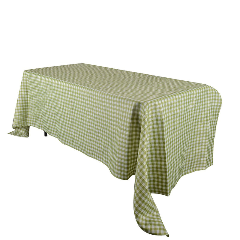 Lime - Checkered/ Plaid Rectangle Tablecloths - ( 58 Inch x 126 Inch ) BBCrafts.com
