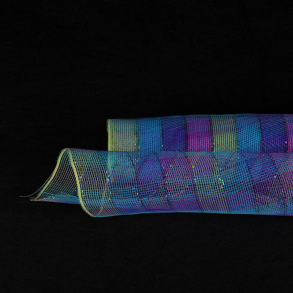 Mermaid - Poly Deco Mesh Wrap with Laser Mono Stripe - ( 21 Inch x 10 Yards ) BBCrafts.com