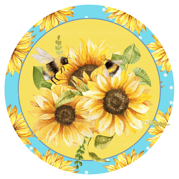 Metal Sign: SUNFLOWERS - Wreath Accents - Made In USA BBCrafts.com