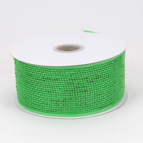 Metallic Deco Mesh Ribbons Green ( 2.5 Inch x 25 Yards ) BBCrafts.com
