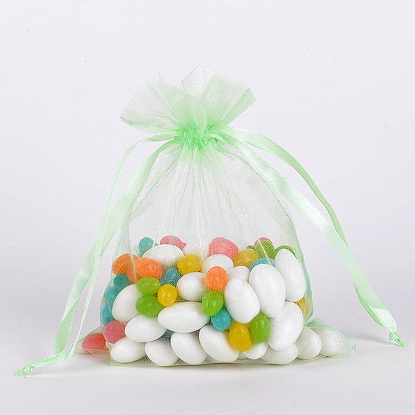 Mint  - Organza Bags - ( 4 x 5 Inch - 10 Bags ) BBCrafts.com