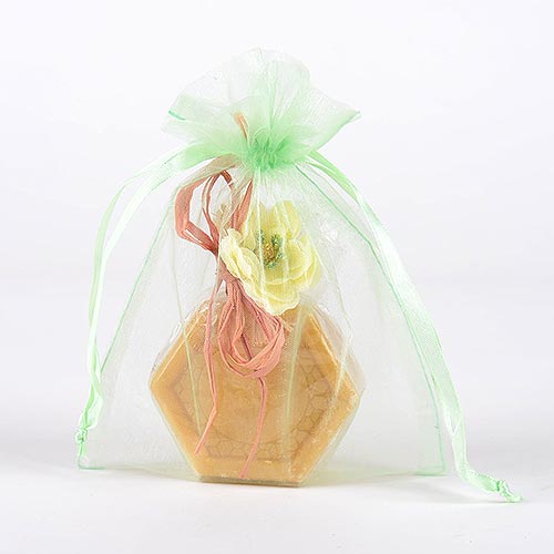 Mint - Organza Bags - ( 6x15 Inch - 10 Bags ) BBCrafts.com
