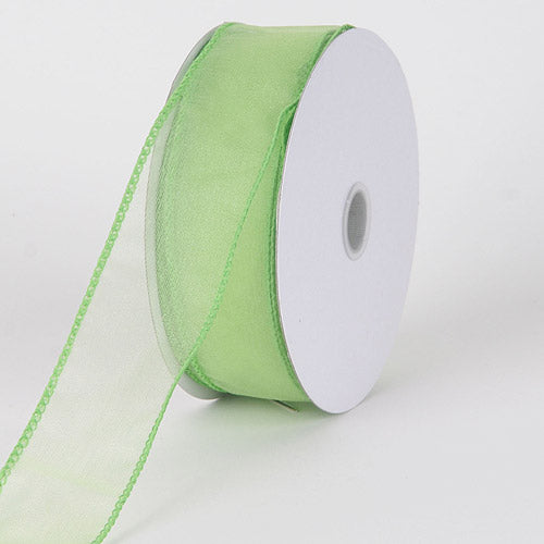 Mint - Organza Ribbon Thick Wire Edge 25 Yards - ( 2 - 1/2 Inch | 25 Yards ) BBCrafts.com