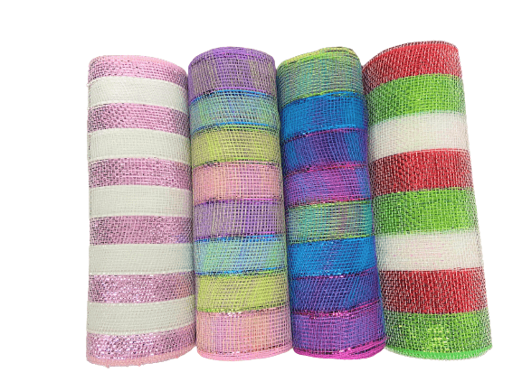 Multiple Color Mesh Set - Pack of 4 Rolls ( 10 Inch x 10 Yards ) Each BBCrafts.com