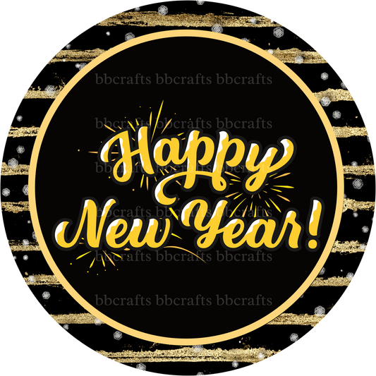 New Year Happy New Year Metal / Vinyl Sign - Made in USA