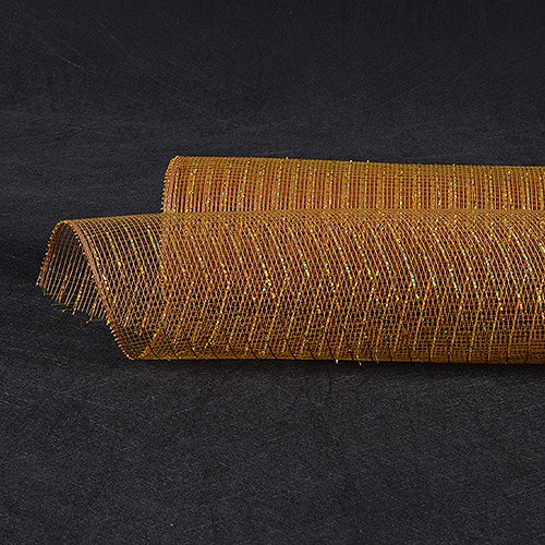 Old Gold - Deco Mesh Wrap Metallic Stripes - ( 10 Inch x 10 Yards ) BBCrafts.com