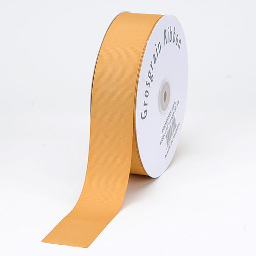 Old Gold - Grosgrain Ribbon Solid Color - ( 1/4 Inch | 50 Yards ) BBCrafts.com