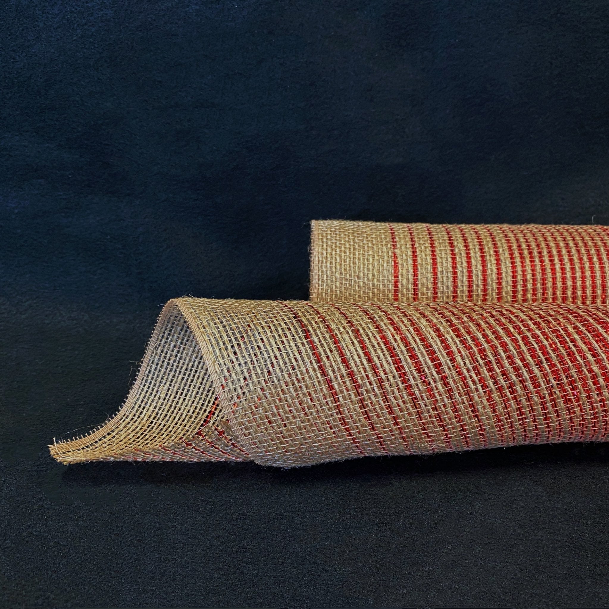 Natural Burlap Metallic Stripes Mesh | Burlap Metallic Mesh for Sale ...