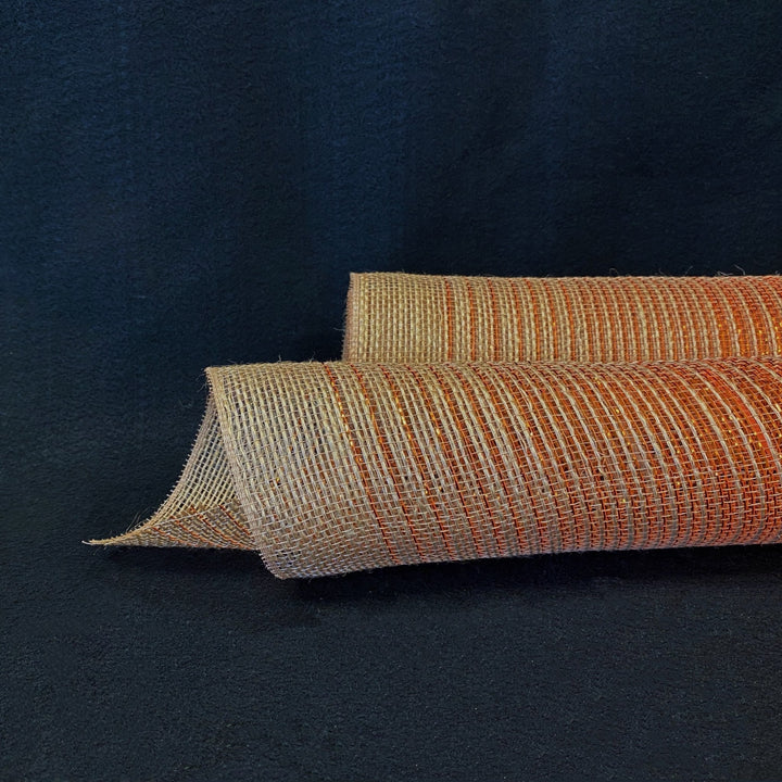 Natural Burlap Metallic Stripes Mesh | Burlap Metallic Mesh for Sale ...