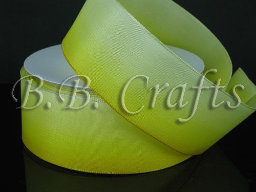 Ombre Ribbon Wired Edge Yellow White ( W: 1 - 1/2 Inch | L: 25 Yards ) BBCrafts.com