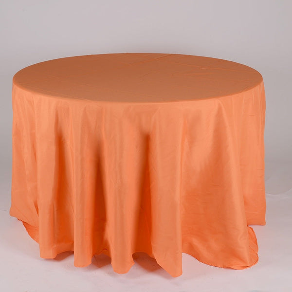 Orange - 132 Inch Round Polyester Tablecloths - ( 132 Inch | Round ) BBCrafts.com