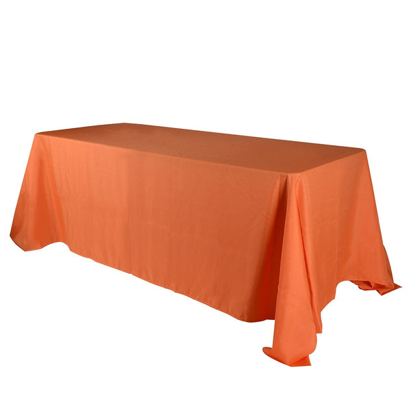 Orange - 60 x 126 Rectangle Polyester Tablecloths - ( 60 Inch x 126 Inch ) BBCrafts.com