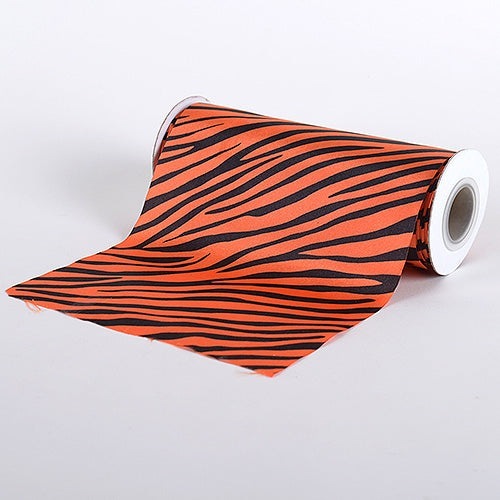 Orange - Animal Printed Satin Spool - ( W: 6 Inch | L: 10 Yards ) BBCrafts.com