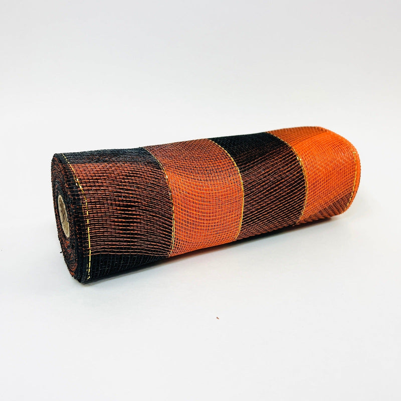 Orange Black - Christmas Mesh Wraps - ( 10 Inch x 10 Yards ) BBCrafts.com