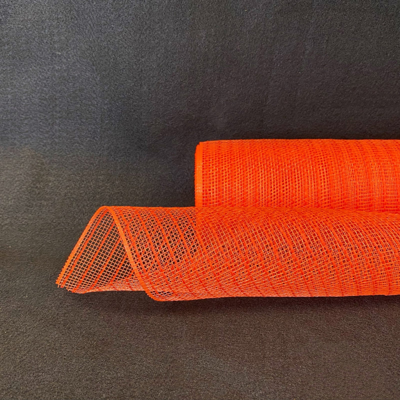 Orange Deco Mesh with Burlap Stripes - 10 Inch x 10 Yards BBCrafts.com