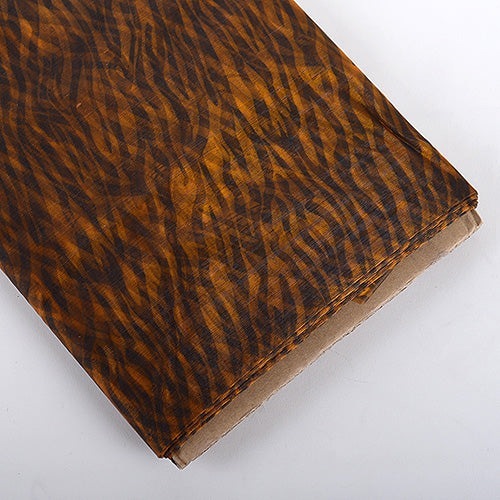 Orange - Organza Fabric Animal Printed - ( W: 58 Inch | L: 10 Yards ) BBCrafts.com