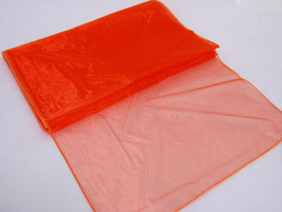 Orange - Organza Table Runners - ( 14 Inch x 108 Inches ) BBCrafts.com