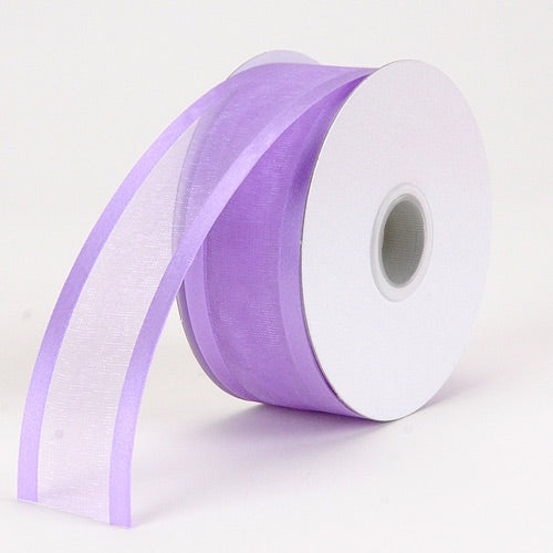 Orchid - Organza Ribbon Two Striped Satin Edge - ( 7/8 Inch | 25 Yards ) BBCrafts.com