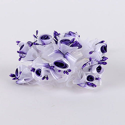 Organza and Satin Flowers (10x12) Purple ( 12 Mini Flowers ) BBCrafts.com