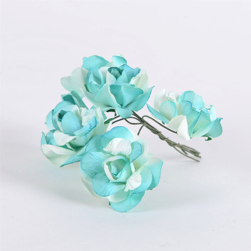 Paper Flowers- Jade w. Ivory (6x12) BBCrafts.com