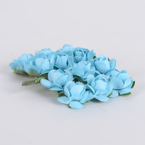 Paper Rose Flowers (12x12) Light Blue ( 12 Paper Flowers ) BBCrafts.com