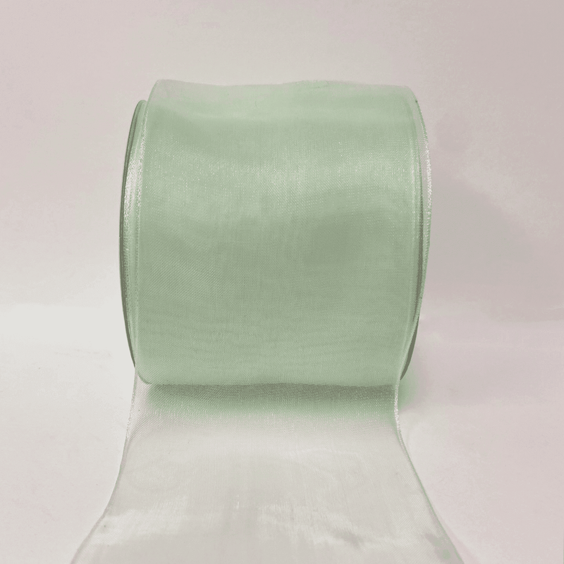 Pastel Green - Sheer Organza Ribbon - ( 2 - 3/4 Inch | 25 Yards ) BBCrafts.com