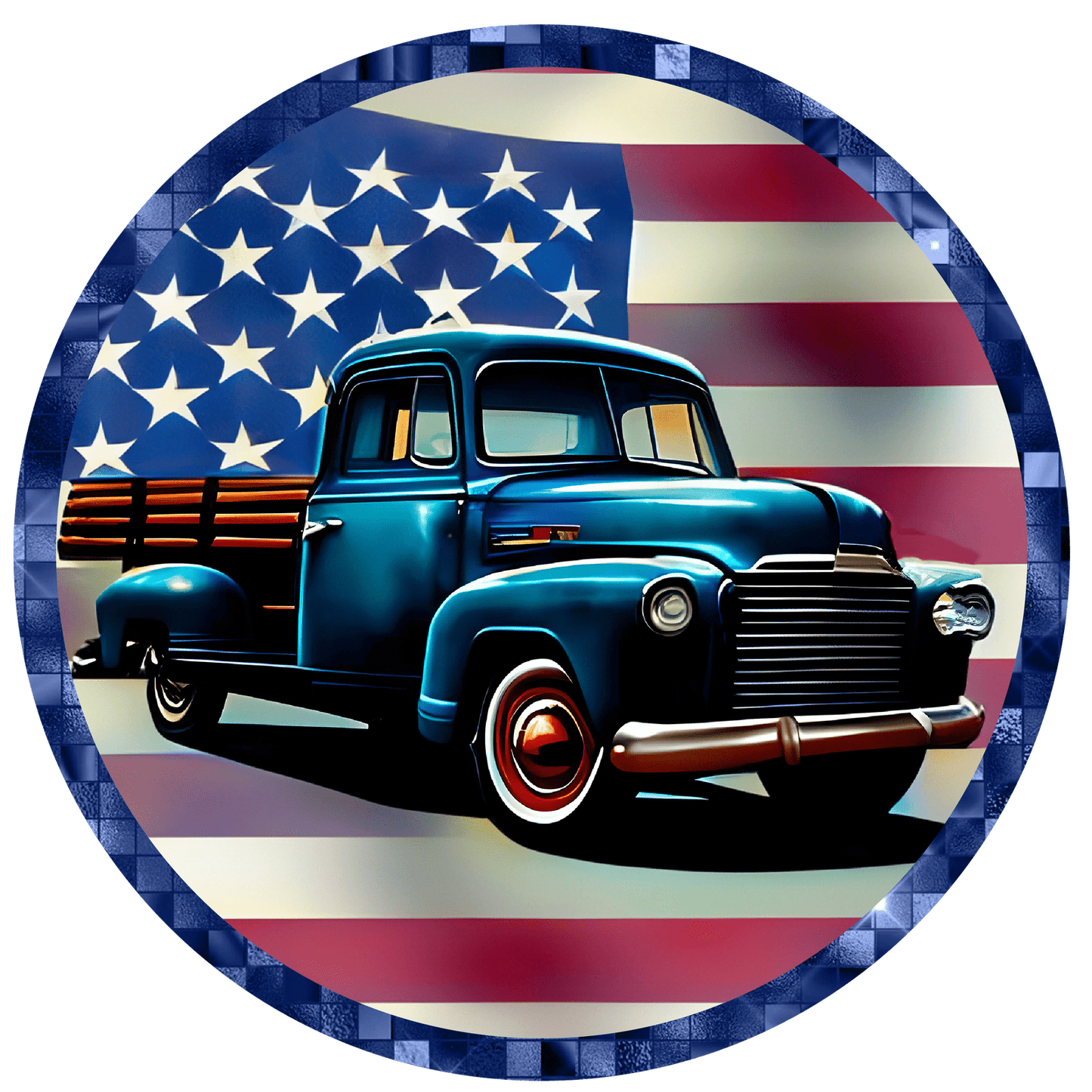 Patriotic American Truck Metal / Vinyl Sign - Made in USA