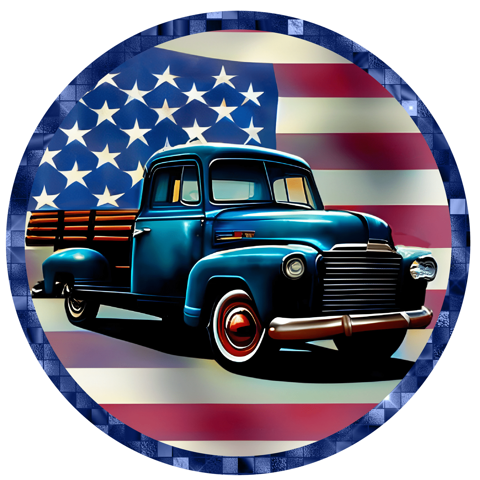 Patriotic American Truck Metal / Vinyl Sign - Made in USA