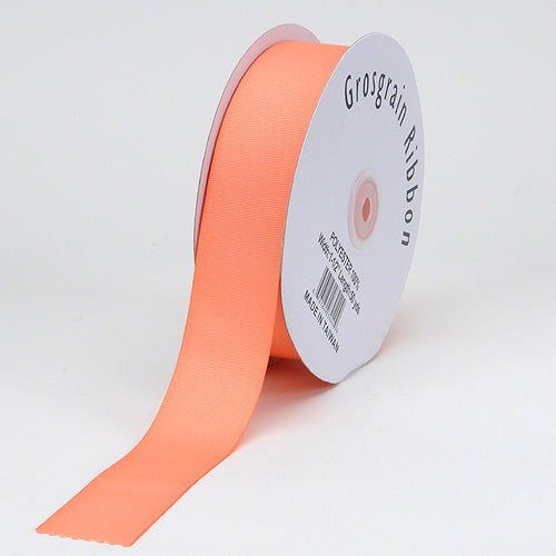 Peach - Grosgrain Ribbon Solid Color - ( W: 7/8 Inch | L: 50 Yards ) BBCrafts.com
