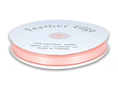 Peach - Satin Ribbon Feather Edge - ( 3/16 Inch | 50 Yards ) BBCrafts.com