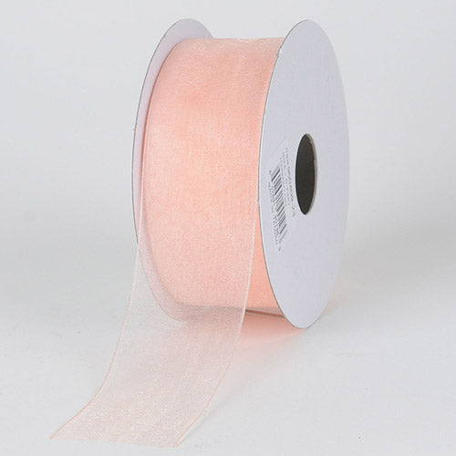 Peach - Sheer Organza Ribbon - ( 1 - 1/2 Inch | 25 Yards ) BBCrafts.com