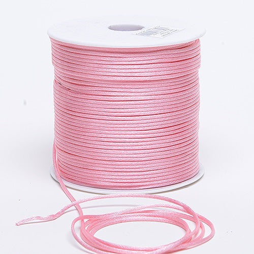 Pink - 3mm Satin Rat Tail Cord - ( 3mm x 100 Yards ) BBCrafts.com