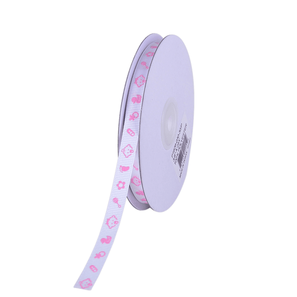 Pink - Baby Face - Grosgrain Ribbon Baby Design W: 3/8 inch | L: 25 Yards