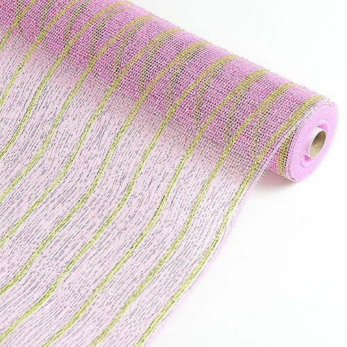 Pink - Holiday Floral Mesh Wraps - ( 21 Inch x 10 Yards ) BBCrafts.com