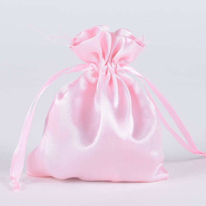 Pink - Satin Bags - ( 3x4 Inch - 10 Bags ) BBCrafts.com