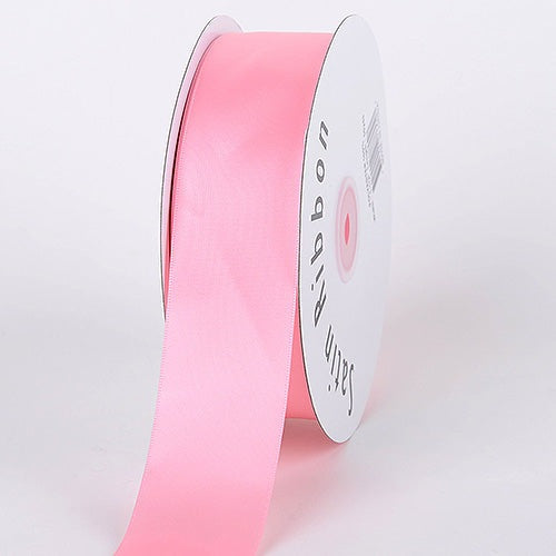 Pink Pin Dots Ribbon on 5/8 light pink single face satin