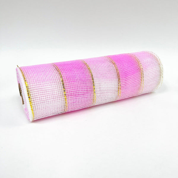 Pink White - Christmas Mesh Wraps - ( 10 Inch x 10 Yards ) BBCrafts.com