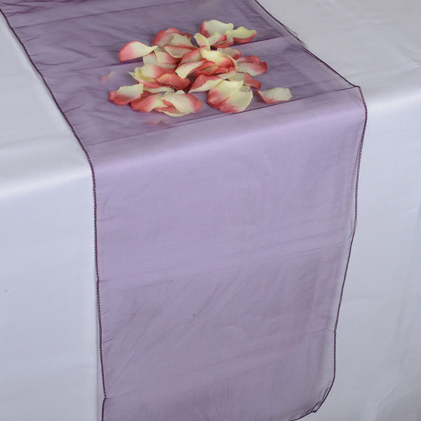 Plum - Organza Table Runners - ( 14 Inch x 108 Inches ) BBCrafts.com