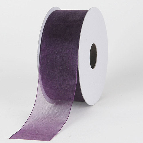 Plum - Sheer Organza Ribbon - ( 1 - 1/2 Inch | 100 Yards ) BBCrafts.com