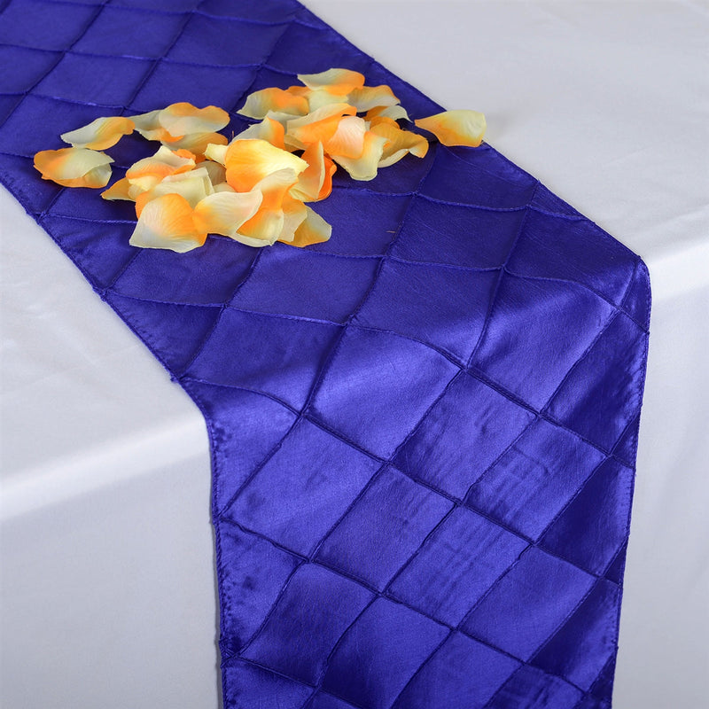 Purple - 12 Inch x 108 Inch Pintuck Satin Table Runner BBCrafts.com