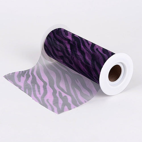 Purple 6 Inch Organza Animal Print ( W: 6 Inch | L: 10 Yards ) BBCrafts.com