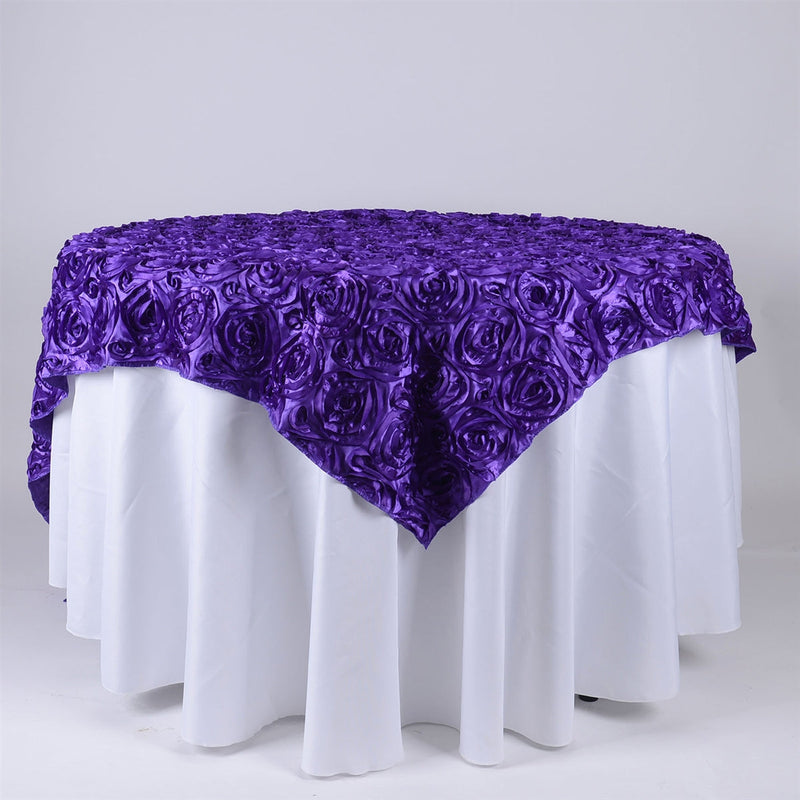Purple 72 Inch x 72 Inch Square Rosette Overlay BBCrafts.com