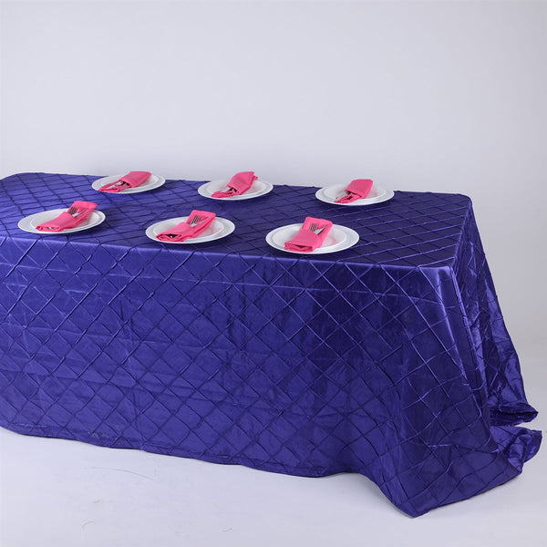Purple - 90 Inch x 156 Inch - Pintuck Satin Tablecloth BBCrafts.com